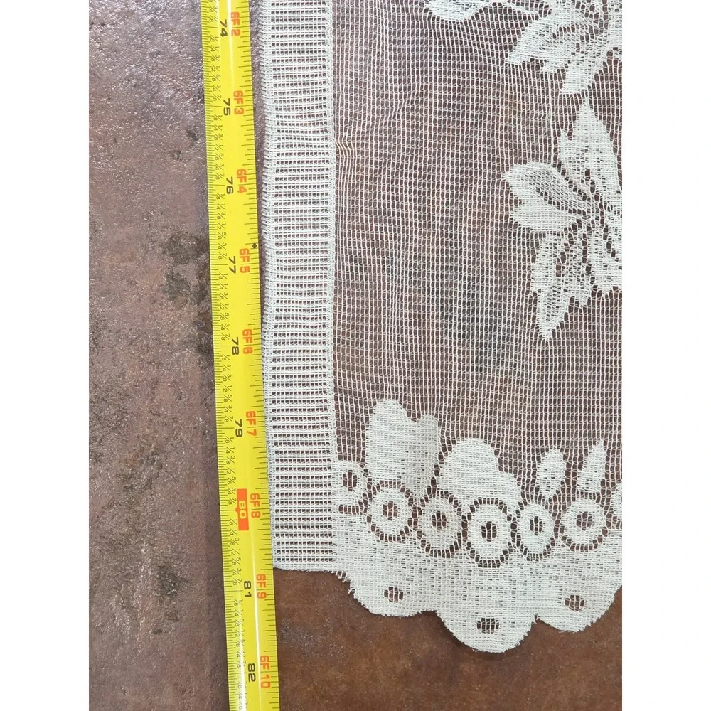 3 Vtg Y2K Floral Lace Curtain Panels 54x82